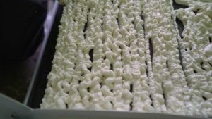 Close up of spray foam insulation
